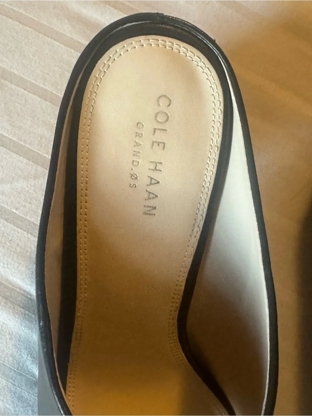 Cole Haan Black Leather Ballet Flat with Cream Insole
